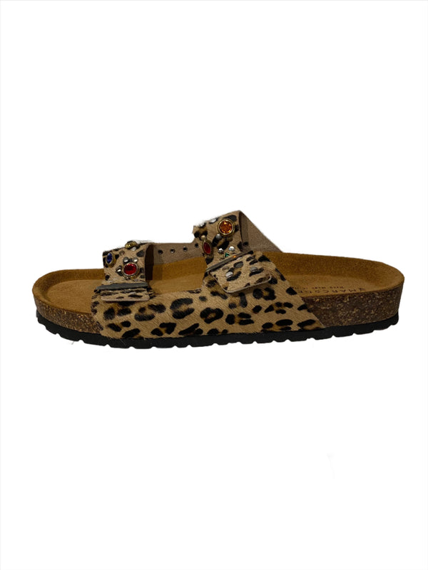 Santonini Footbed Sandal | Leopard