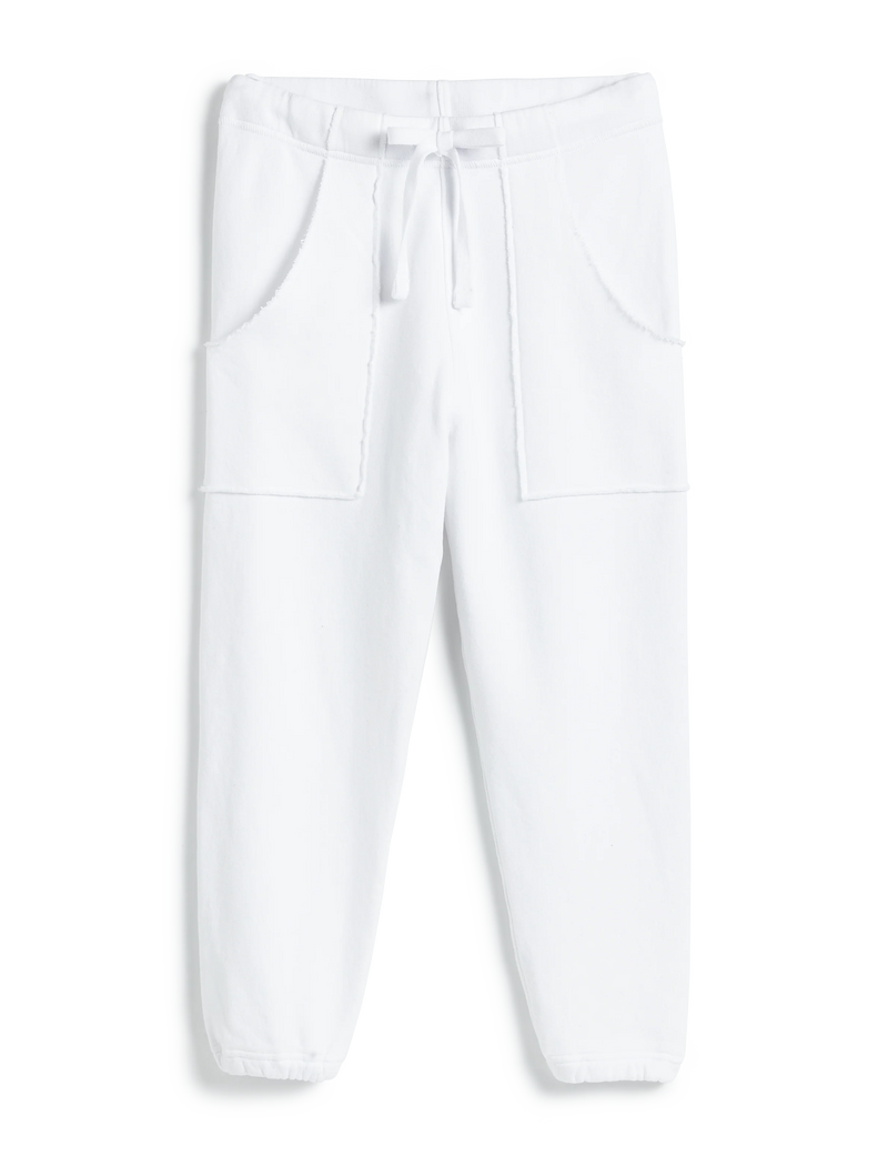 The Eamon Jogger in Triple Fleece | White