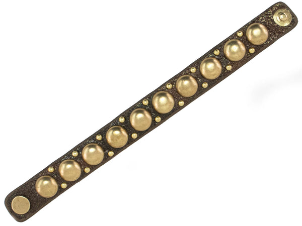 Morelia .5" Leather Studded Bracelet | Bronze Pearl
