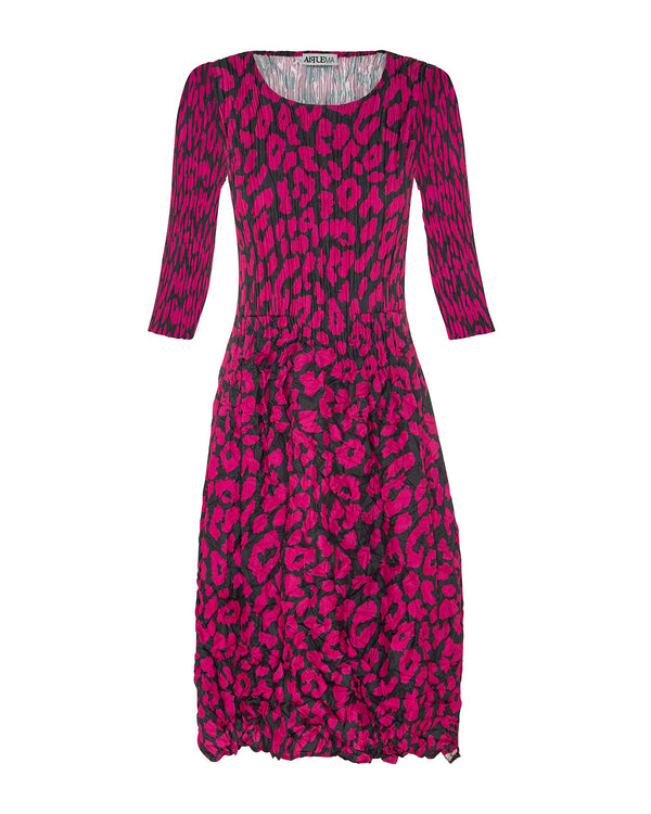 3/4 Smash Pocket Dress | Pink Leopard