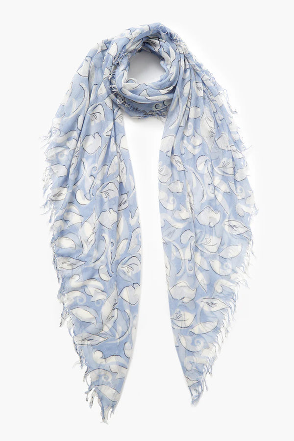 Artic Ice Abstract Cashmere & Silk Scarf