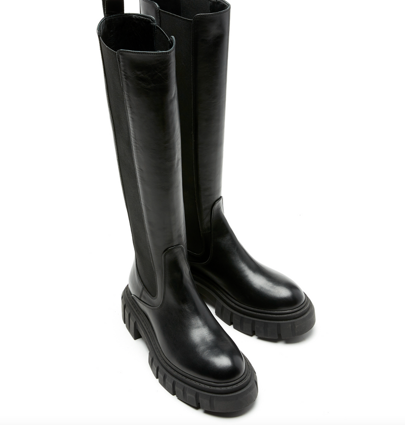Kooper Knee High Leather Boot | Black