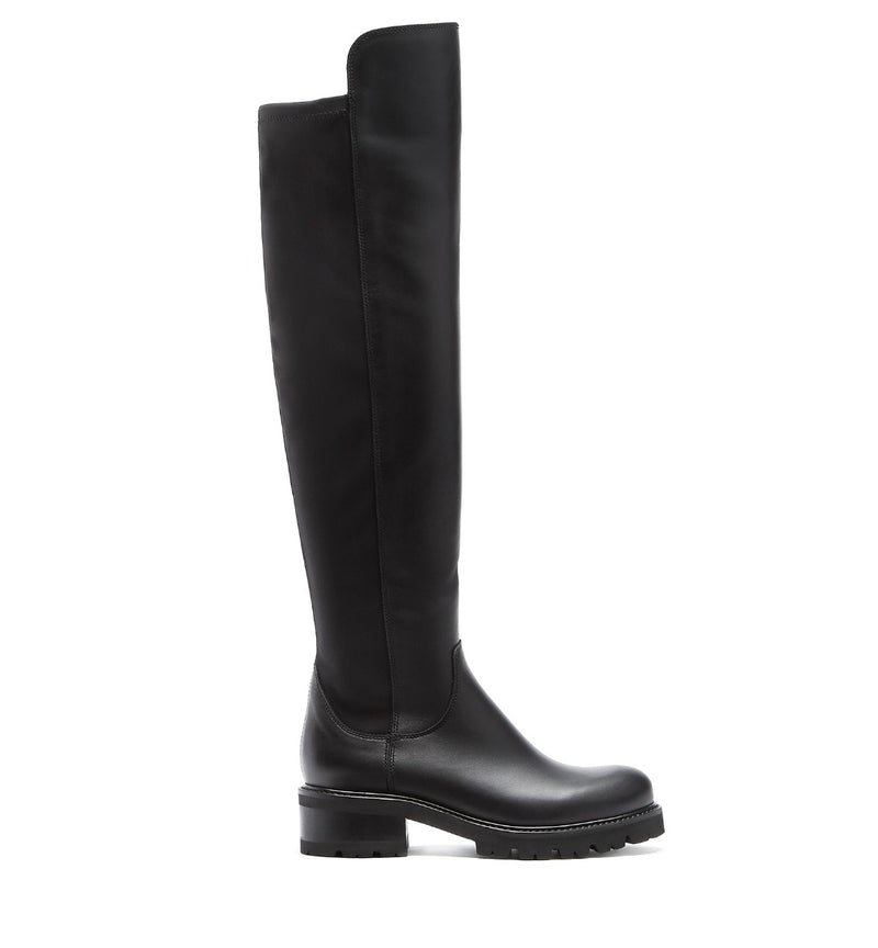 Catherine Leather Over the Knee Boot | Black