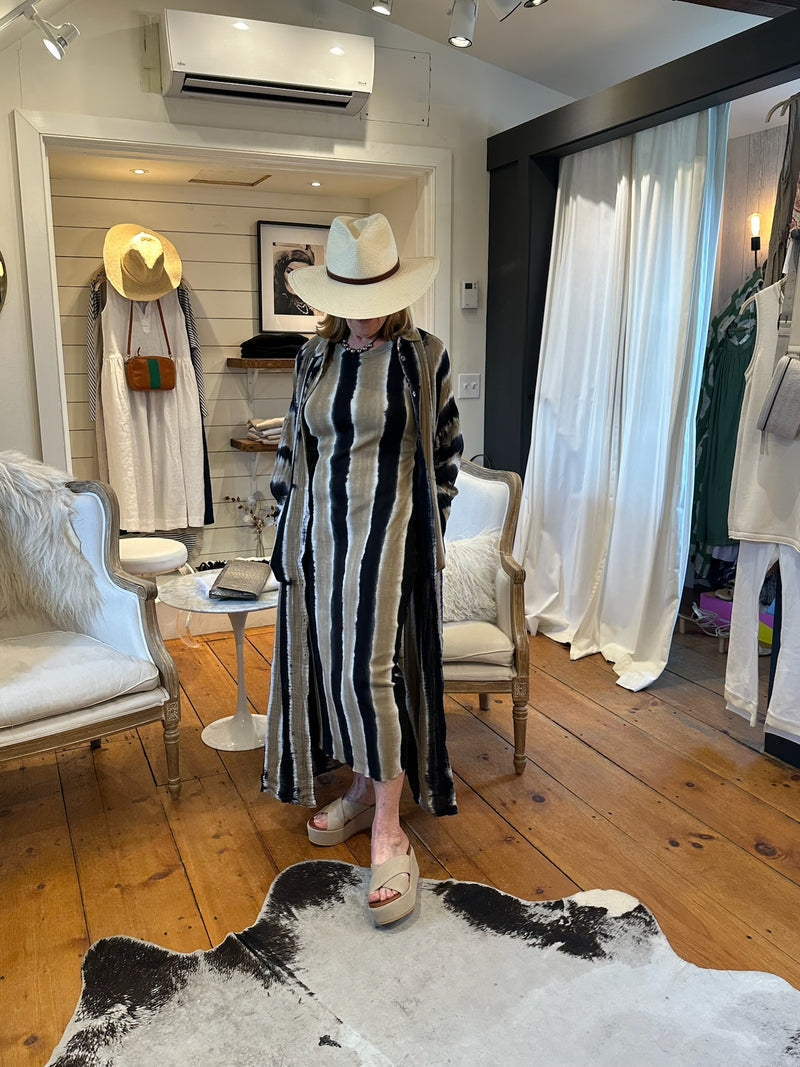 Caftan Shirt Dress | Neutral Stripes