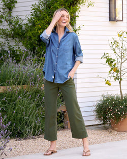 Eileen Famous Denim Button Down | Vintage Stonewashed Indigo