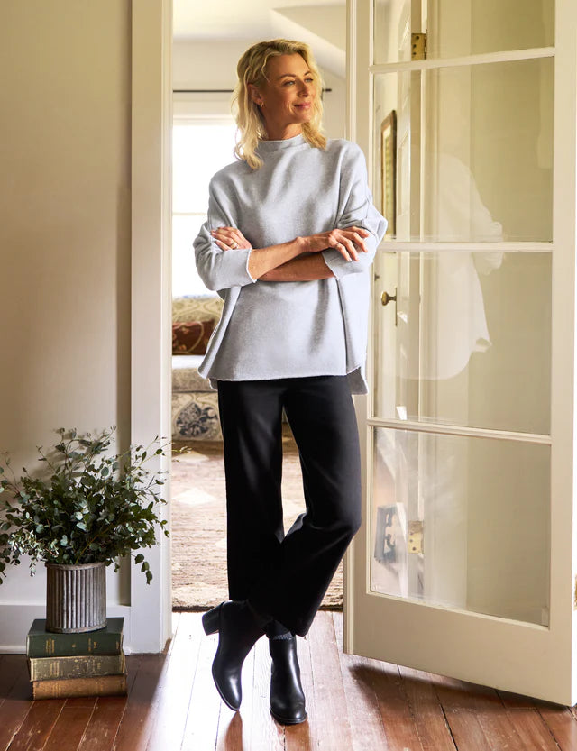 Illusion Wide Leg Pull-On Pant | Black