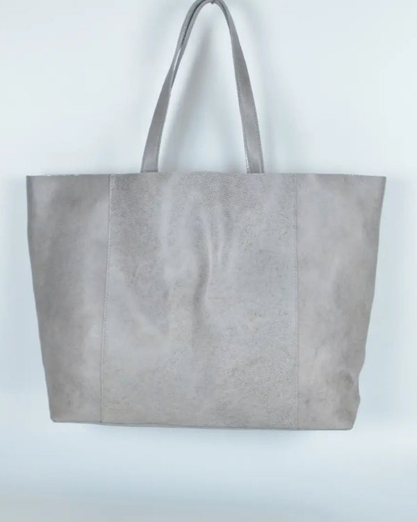 Studio Caleidoscope Perri Reversible Tote in Grey Silver shop at well heeled vt
