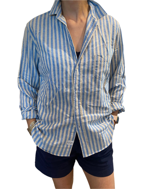 Eileen Button Down I Blue Sand Stripe