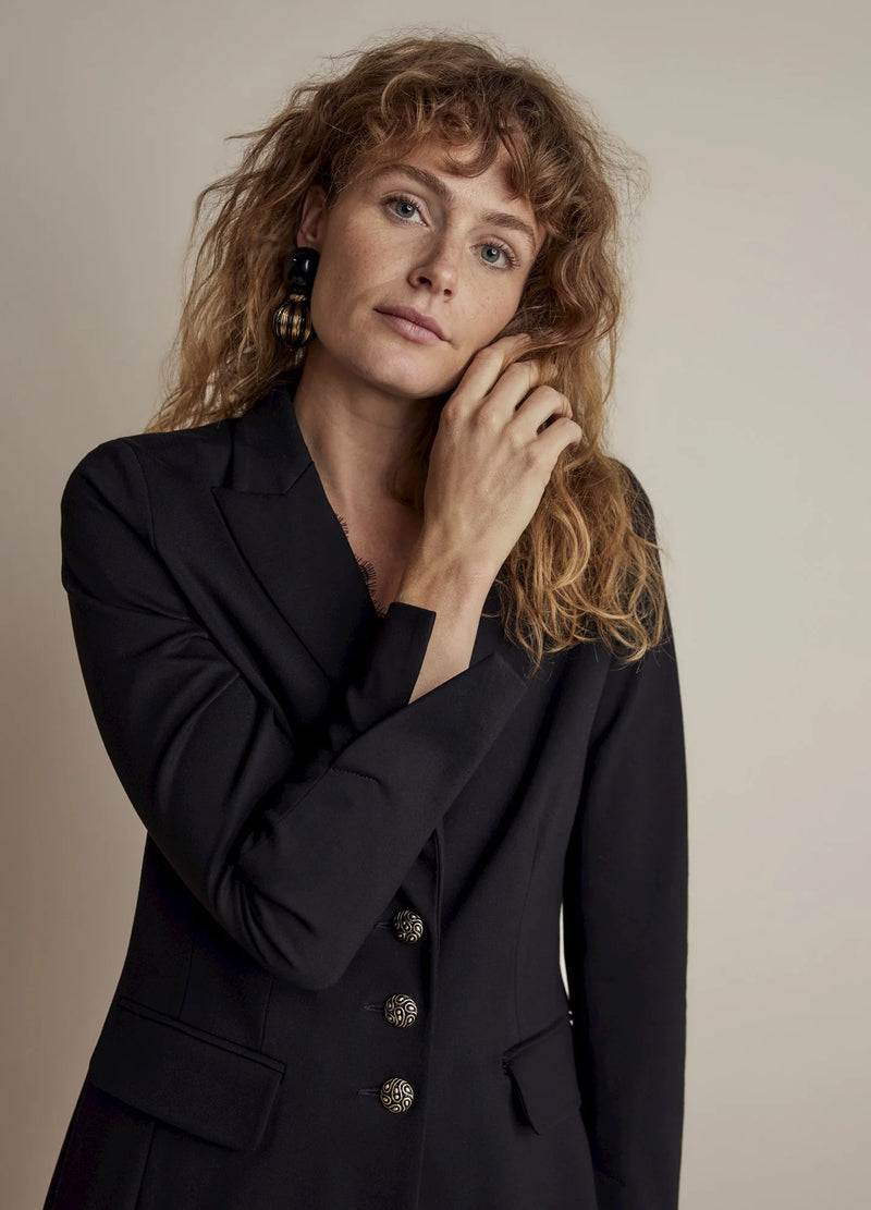 Long Punto Milano Blazer in Black