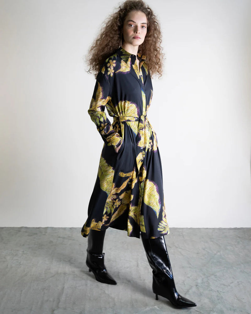 Women's Drapeneck Dress | Gold