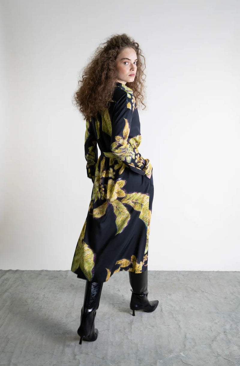 Women's Drapeneck Dress | Gold