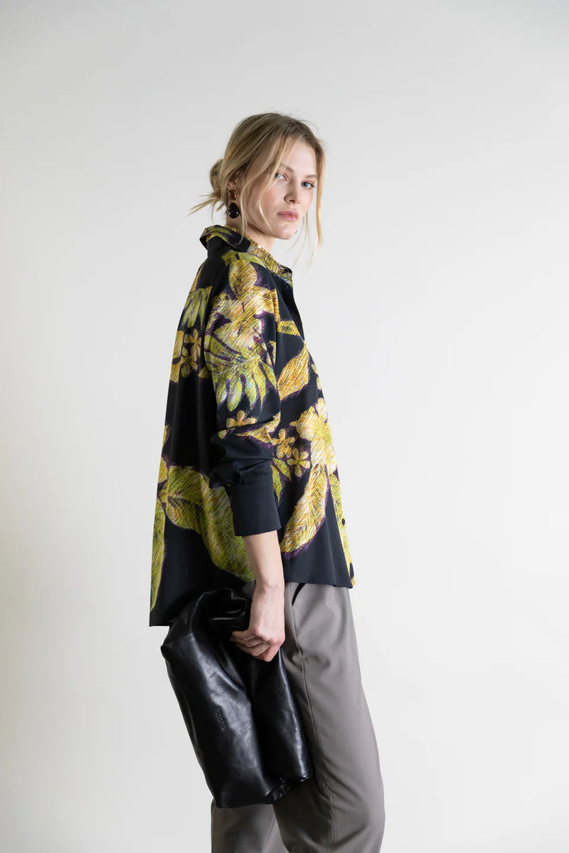 Button-Down Collar Top | Gold