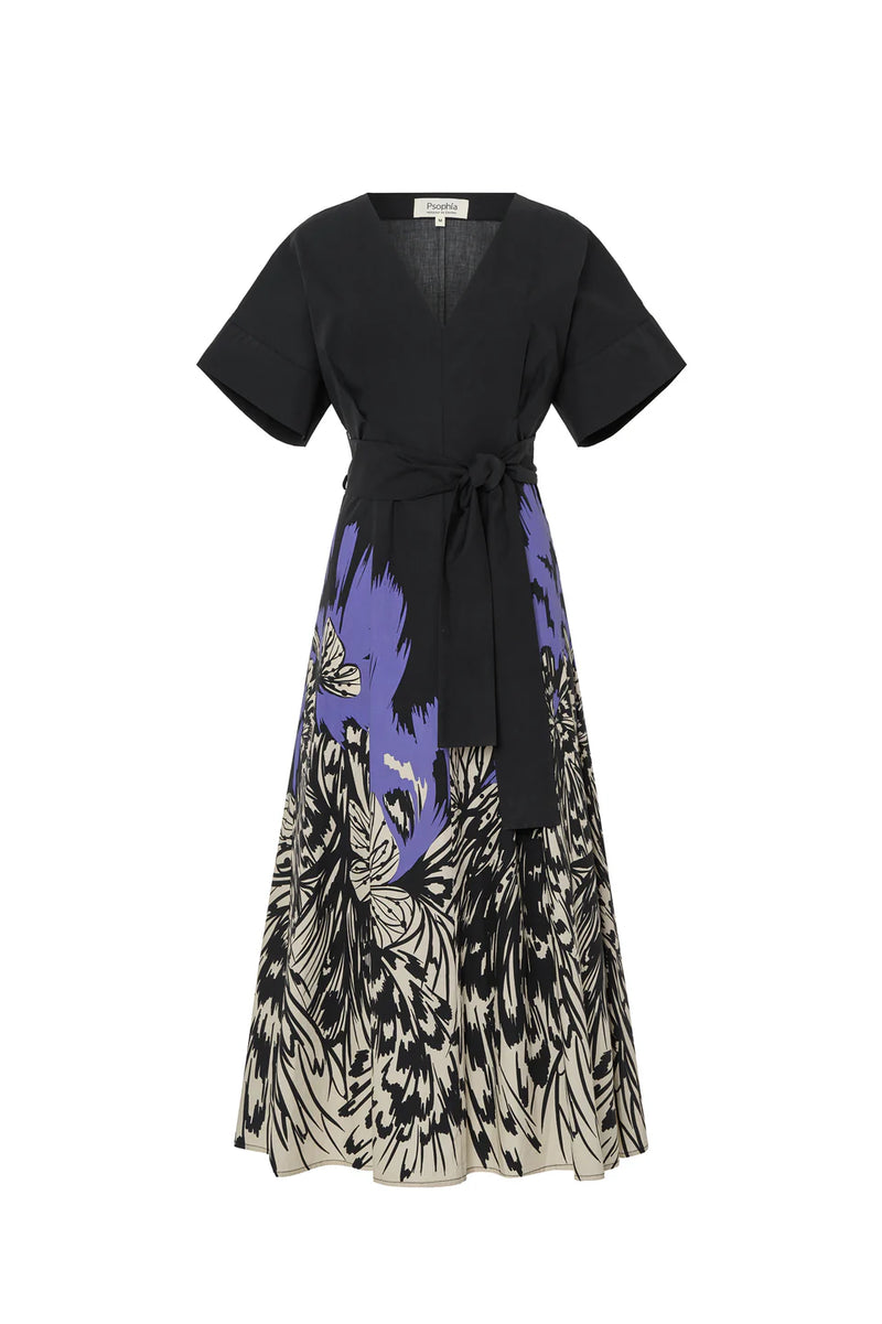 Midnight Butterfly Print Dress | Black Floral
