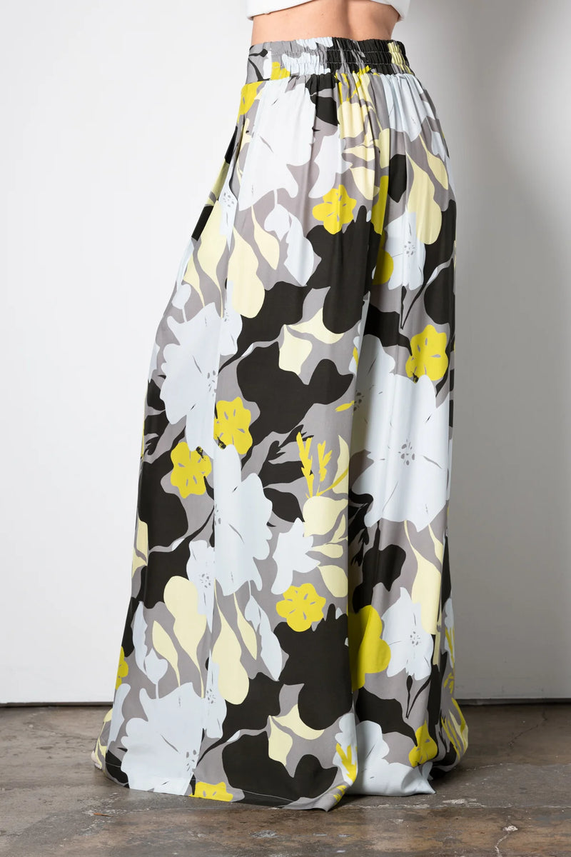 Saxton Silk Wide Leg Pant | Garden Print