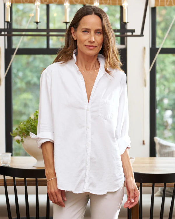 Eileen Relaxed Button-Up | White Tattered Wash Denim