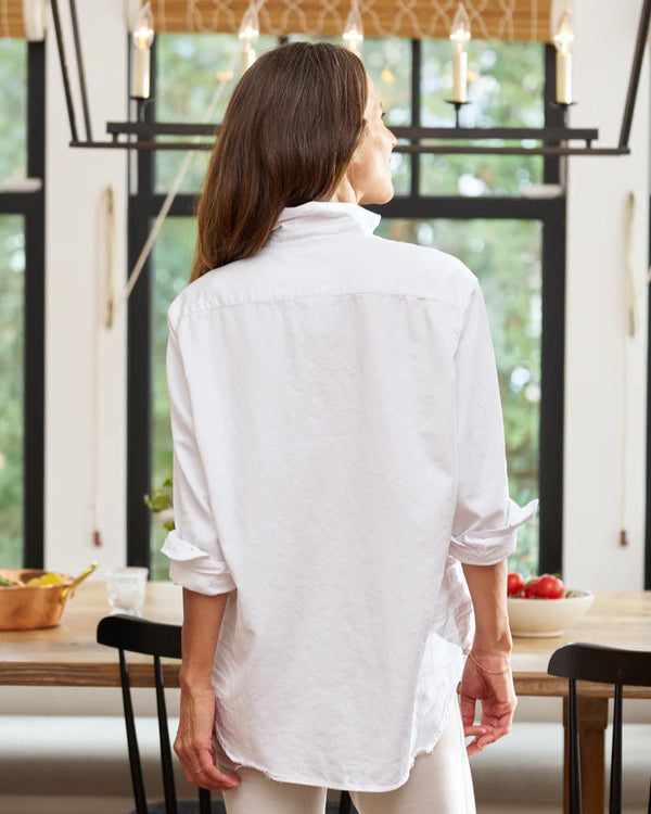 Eileen Relaxed Button-Up | White Tattered Wash Denim