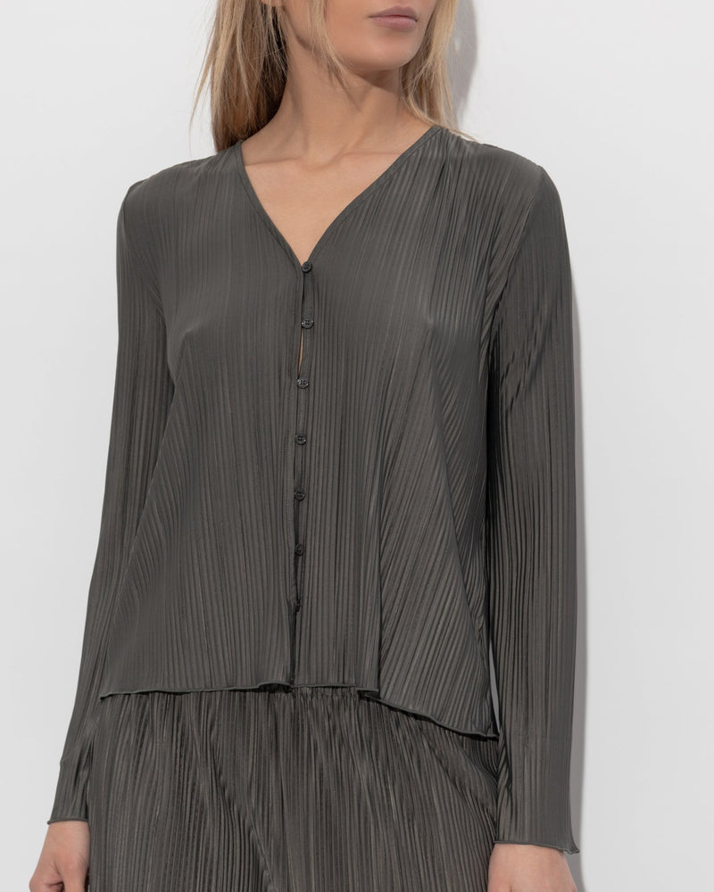Sauma Pleated Blouse | Forest Night