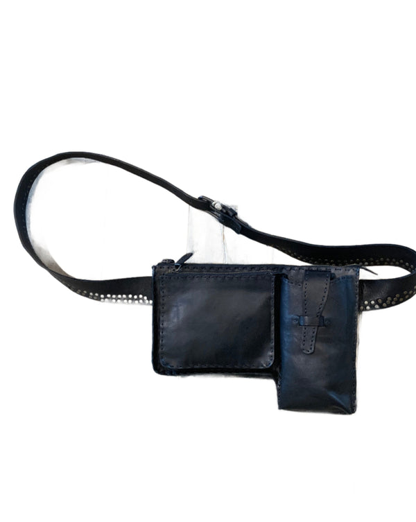 3-in-1 Leather Belt Bag | Black