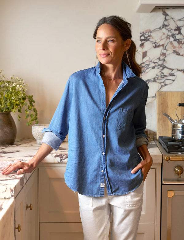Eileen Famous Denim Button Down | Vintage Stonewashed Indigo