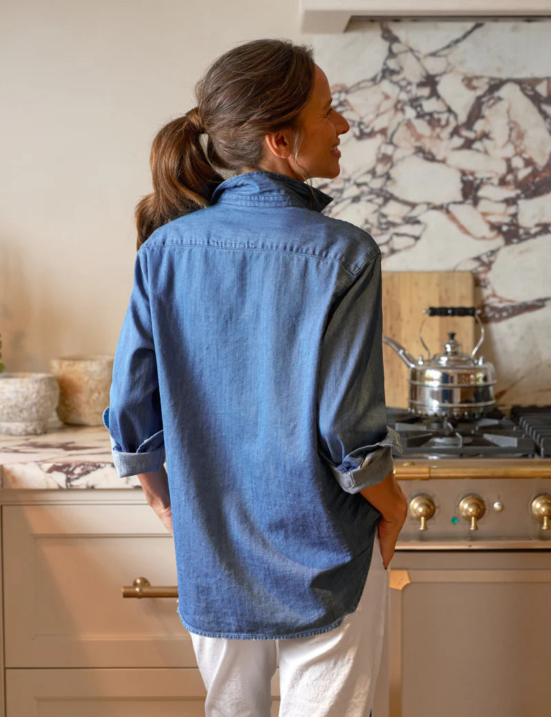 Eileen Famous Denim Button Down | Vintage Stonewashed Indigo