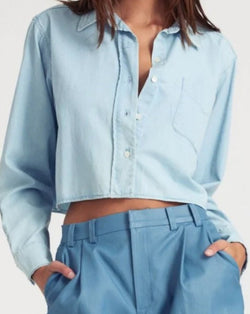 Cropped Button Up  I Light Blue (Charlie)