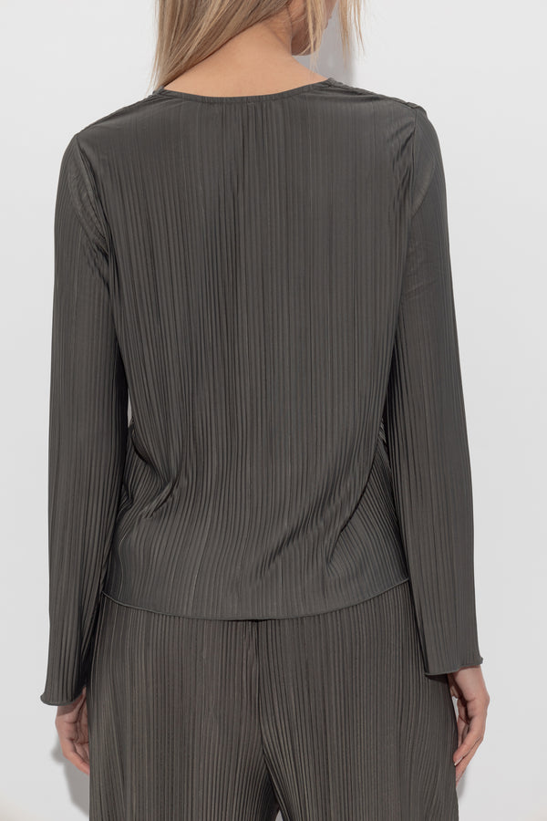 Sauma Pleated Blouse | Forest Night