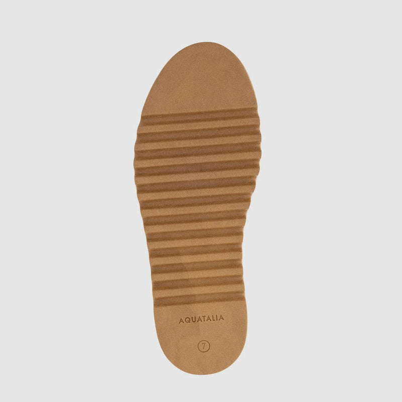 Aquatalia Amata Shearling Slide in Ecru Suede well heeled stowe vt