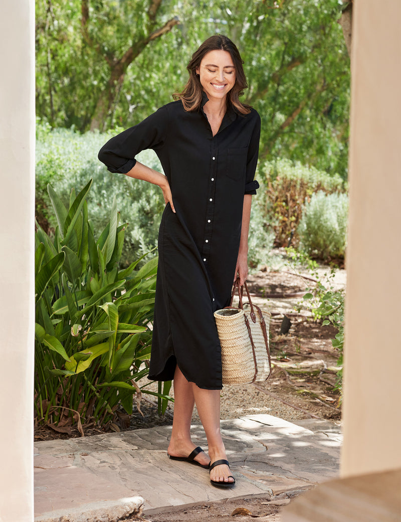Rory Famous Denim Shirt Dress | Black