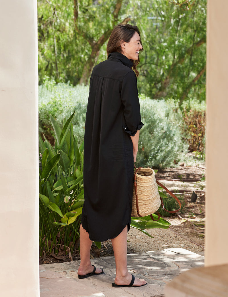 Rory Famous Denim Shirt Dress | Black
