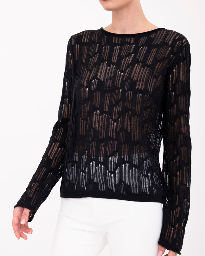 Beni Crewneck Top | Black