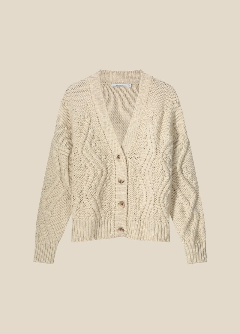 Chunky Cable Knit Cardigan | Ivory