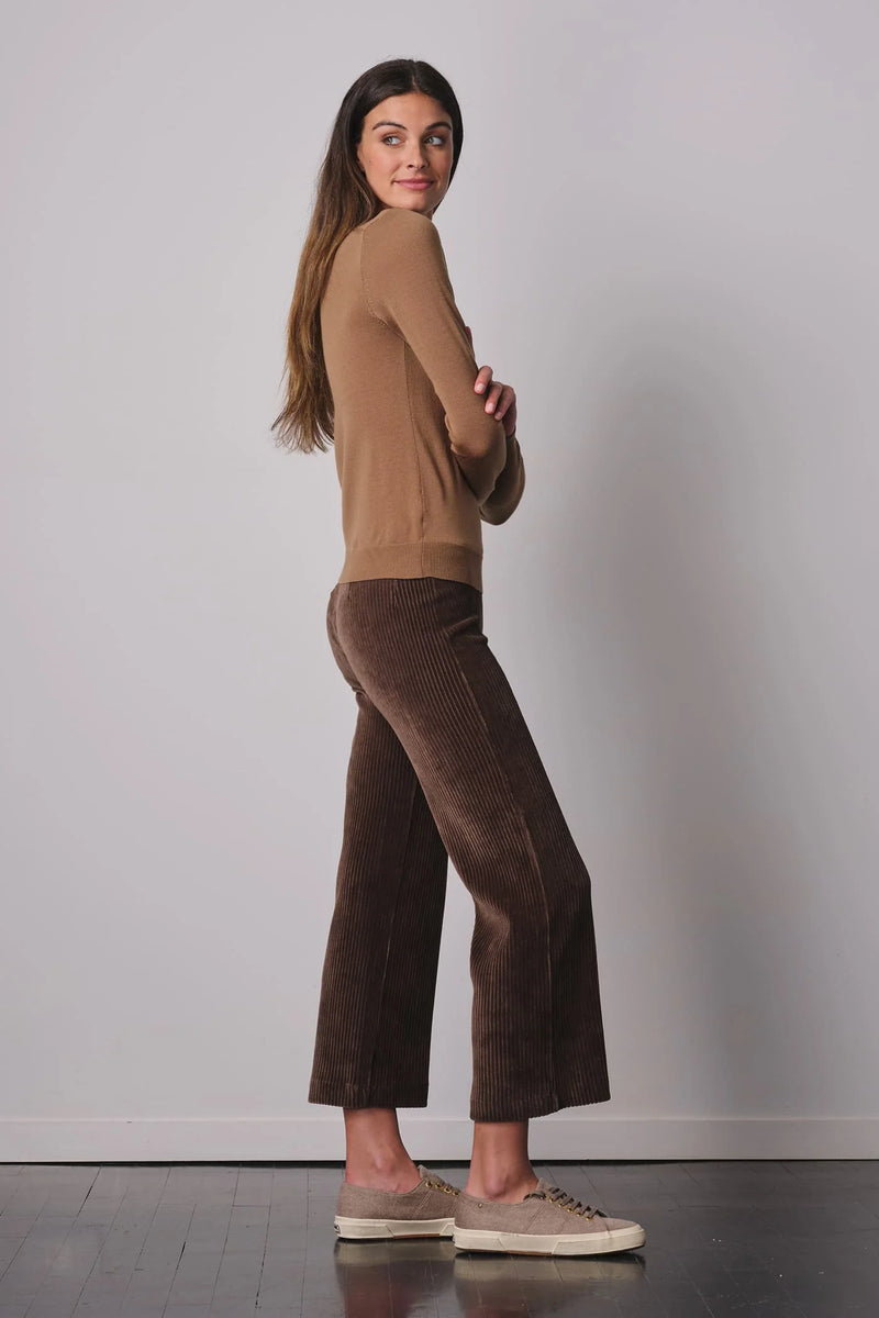 Alex Wide Leg Crop Corduroy Pant | Moss