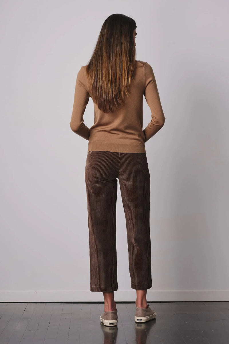 Alex Wide Leg Crop Corduroy Pant | Moss