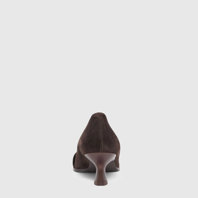 Aquatalia Aloha Kitten Heel Pump - Espresso on white background well heeled vt