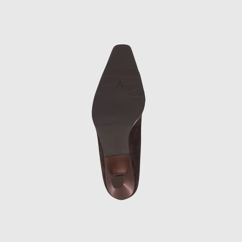 Aquatalia Aloha Kitten Heel Pump - Espresso on white background well heeled vt