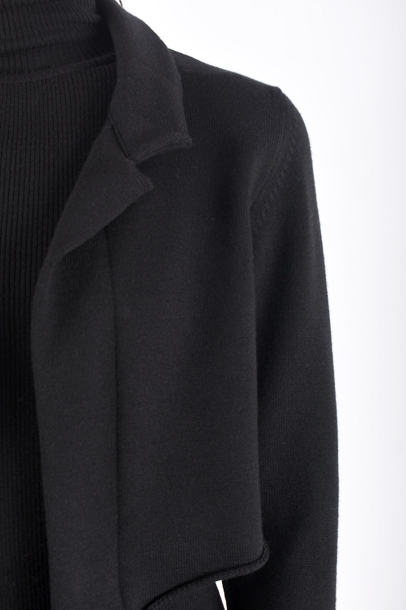Cropped Merino Jacket with Pin | Black