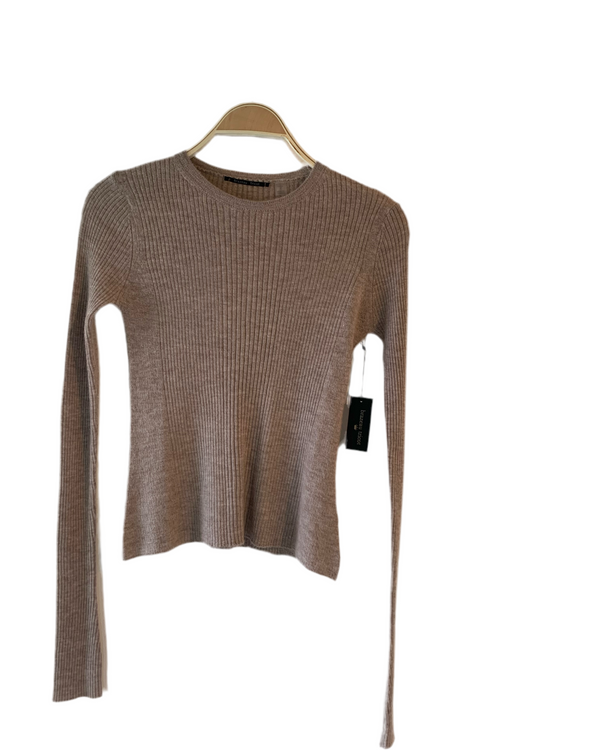 All Thumbs Ribbed Crew Sweater | Toast