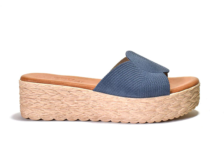 Britta Woven Platform Sandal | Blue Jean