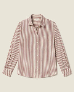 Blake Oversized Shirt | Burgundy Stripe