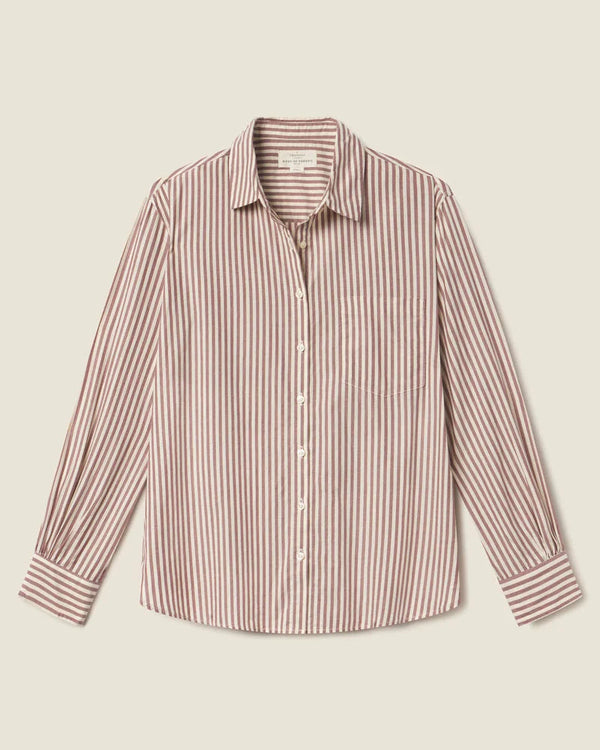 Blake Oversized Shirt | Burgundy Stripe