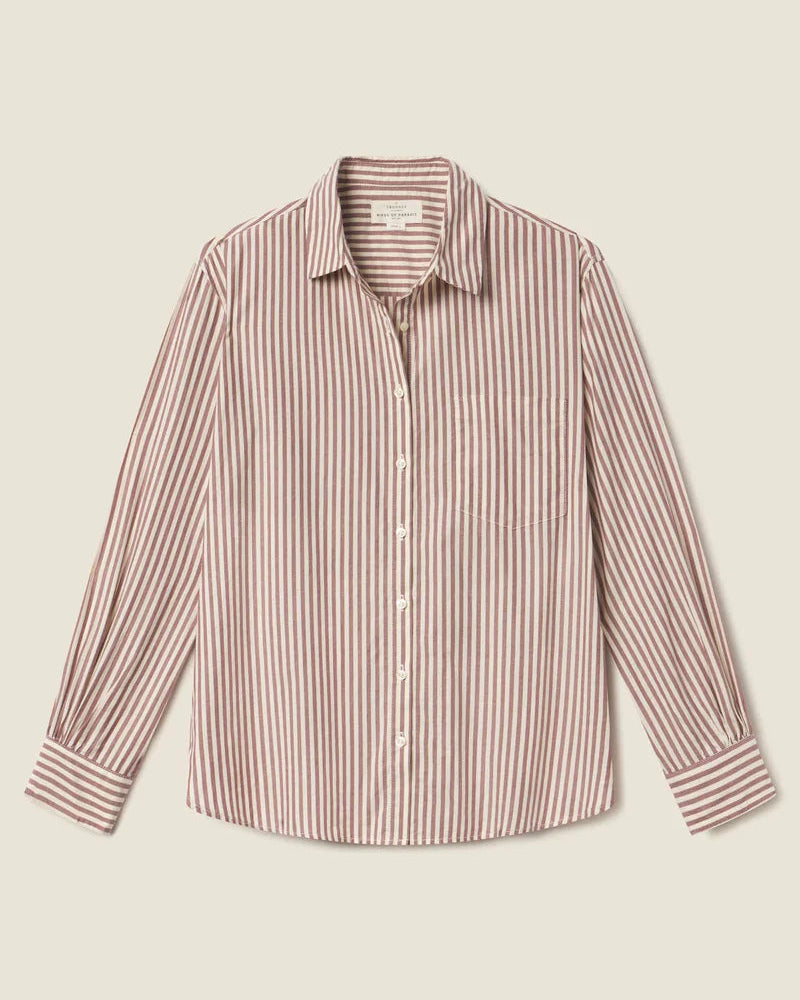 Blake Oversized Shirt | Burgundy Stripe