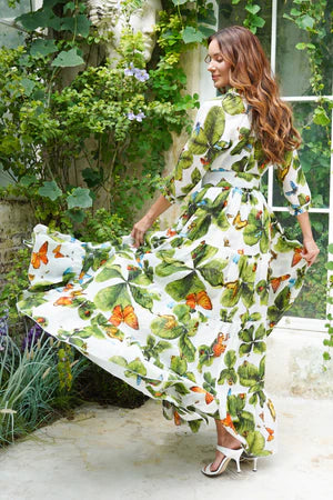 clover maxi dress Clover Dark Green Asymmetric-Neck Wrapped Maxi Dress With Sash Club L London