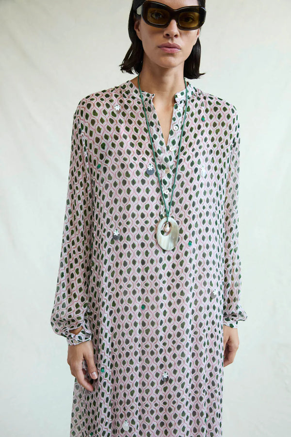 Eloise Silk Sequin Dress | Green