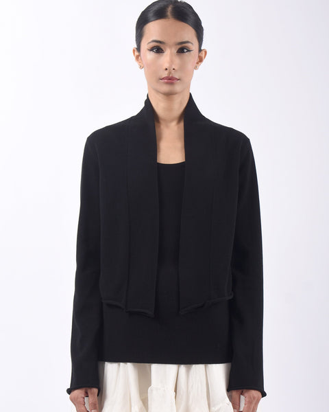 Simple Cropped Jacket | Black – Well Heeled