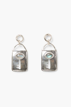 Silver Evil Eye Keyhole Earrings