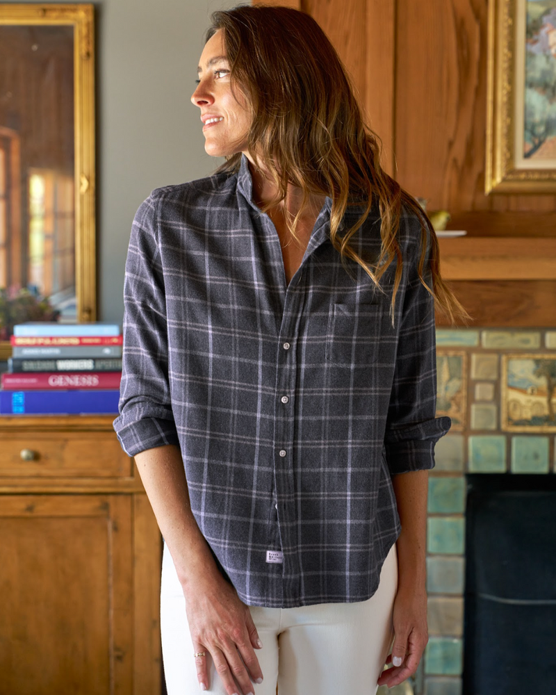 Eileen | Charcoal Blue Plaid