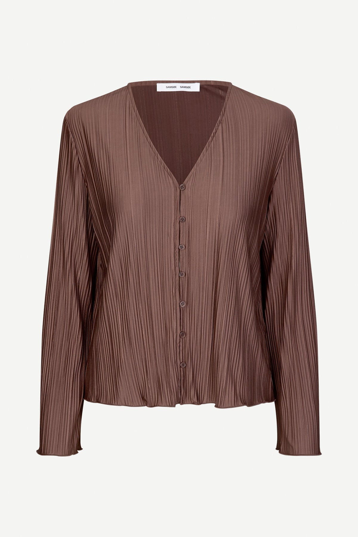 サムソサムソ(SAMSOE SAMSOE) 長袖カットソー Sauma Pleated Blouse | Brown Stone – Well Heeled