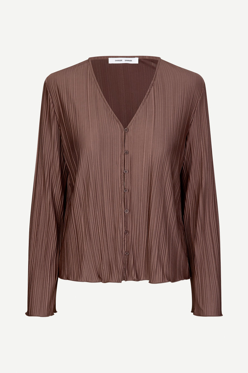 Sauma Pleated Blouse | Brown Stone