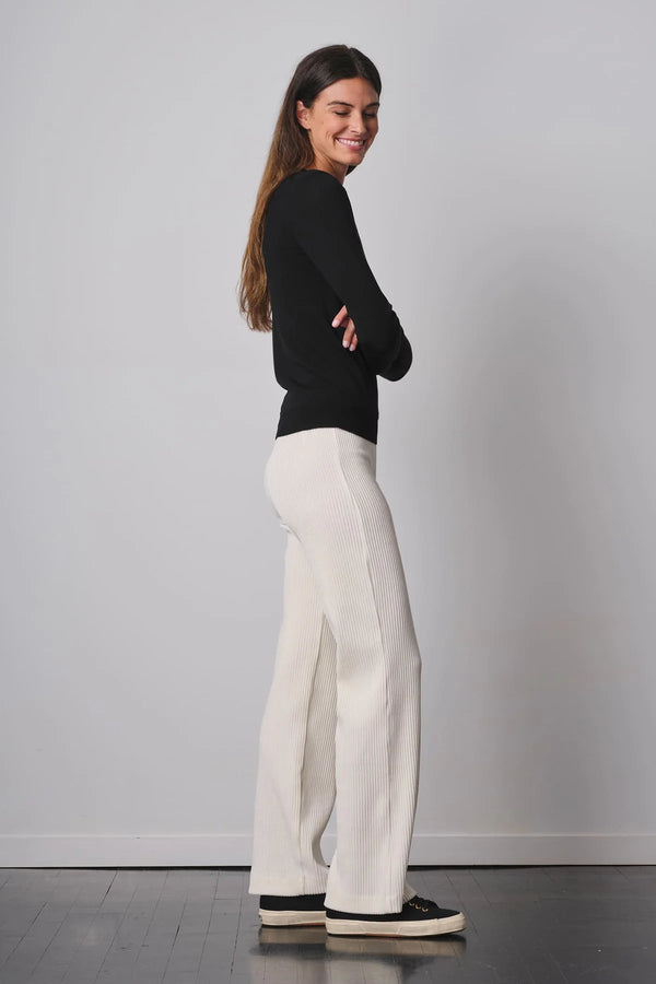 Flavia Corduroy Wide Leg Pant | Off White