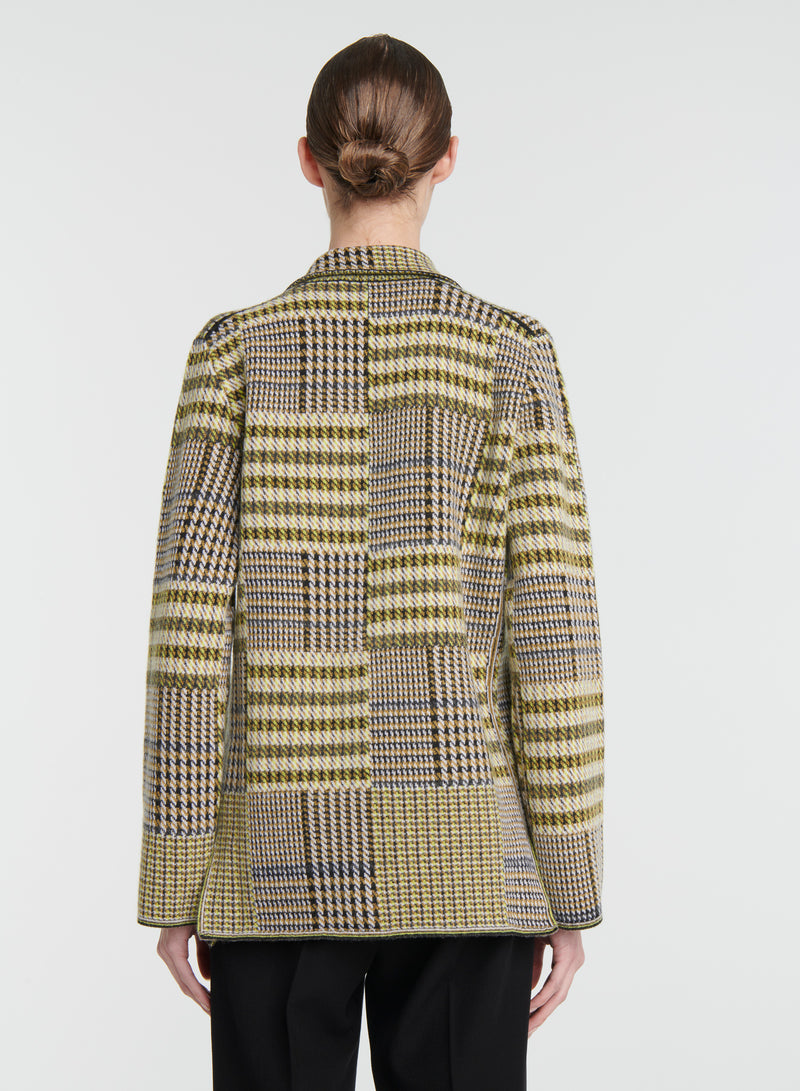 Knitted Sweater Cardigan Coat | Plaid